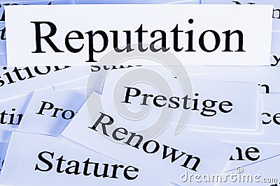 Reputation Concept in Words Stock Photo