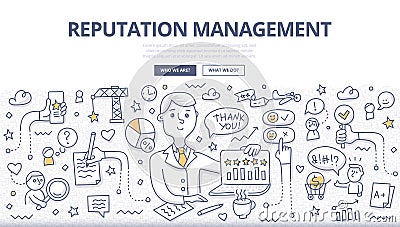 Reputation Management Doodle Concept Vector Illustration