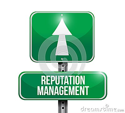 reputation management road sign illustration Cartoon Illustration