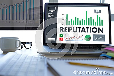 REPUTATION Popular Ranking Honor Reputation management Branding Stock Photo