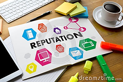 REPUTATION Popular Ranking Honor Reputation management Branding Stock Photo