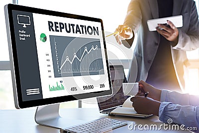 REPUTATION Popular Ranking Honor Reputation management Branding Stock Photo