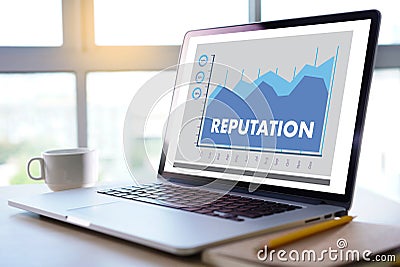 REPUTATION Popular Ranking Honor Reputation management Branding Stock Photo