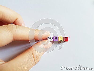 Request for help concept. Suitable for depicting mental stress. Stock Photo