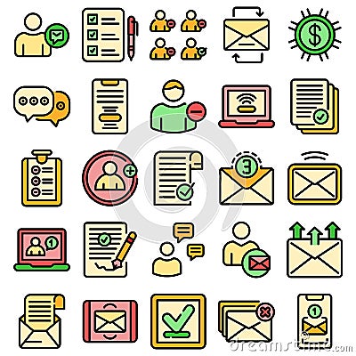 Request icons set vector flat Vector Illustration