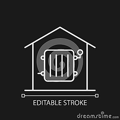 Required heating white linear icon for dark theme Vector Illustration