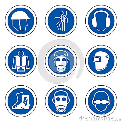 Required Personal Protective Equipment (PPE) Symbol,Safety Icon Isolate On White Background,Vector Illustration EPS.10 Vector Illustration