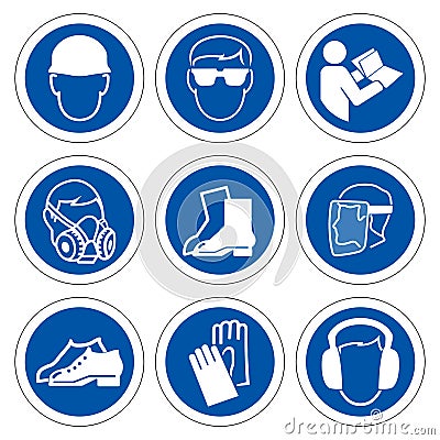 Required Personal Protective Equipment (PPE) Symbol,Safety Icon,Vector illustration Vector Illustration