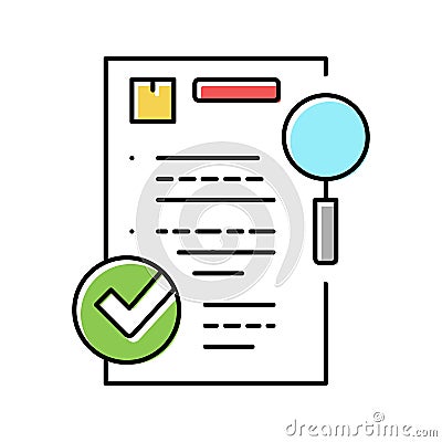 requisition review color icon vector illustration Vector Illustration
