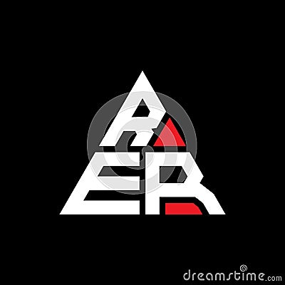 RER triangle letter logo design with triangle shape. RER triangle logo design monogram. RER triangle vector logo template with red Vector Illustration