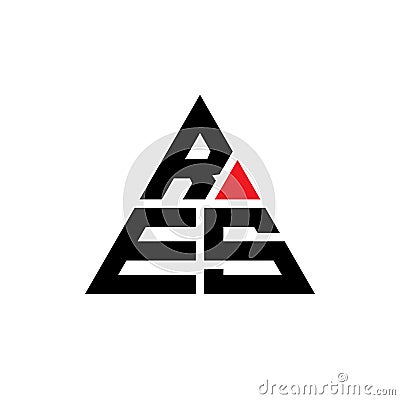 RES triangle letter logo design with triangle shape. RES triangle logo design monogram. RES triangle vector logo template with red Vector Illustration