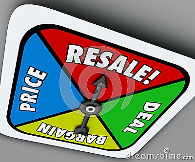 Resale Game Spinner Sell Used Preowned Products Reach Deal Bargain Stock Photo