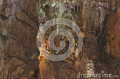 Stalagmites and stalactites in Resava cave, Serbia Stock Photo