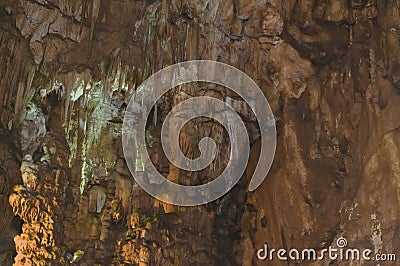 Stalagmites and stalactites in Resava cave, Serbia Stock Photo