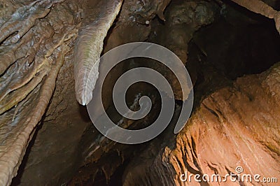 Stalagmites and stalactites in Resava cave, Serbia Stock Photo