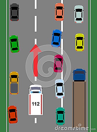 Rescue alley highway Vector Illustration