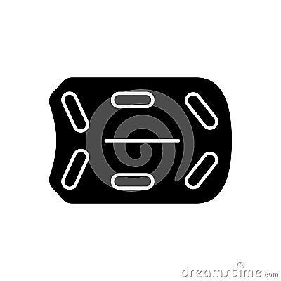 Rescue board black glyph icon Vector Illustration