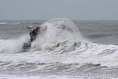 Rescue Boat in Waves-009 Editorial Stock Photo