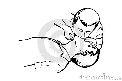 Rescue Breathing Vector Vector Illustration