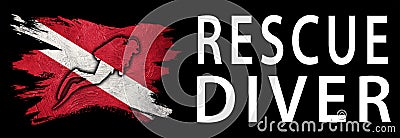 Rescue Diver, Diver Down Flag, Scuba flag Stock Photo