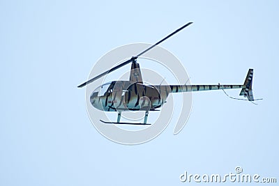 Rescue helicopter at caribbean sea 10 Editorial Stock Photo