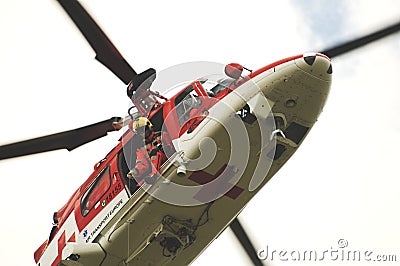 Rescue helicopter conducting training Editorial Stock Photo