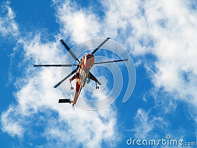 Rescue Helicopter in flight Stock Photo