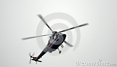 Rescue helicopter with a lowered ramp Stock Photo