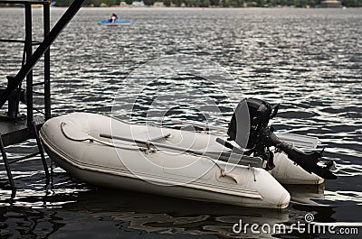 Rescue inflatable boat Stock Photo