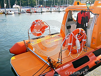Rescue motor boat Stock Photo