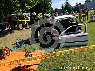 Rescue operation in water and on land, participant Editorial Stock Photo