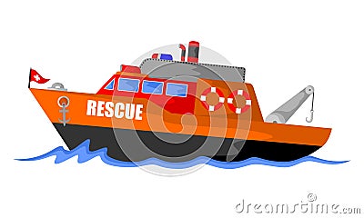 Rescue patrol boat Vector Illustration