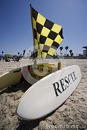 Rescue Surfboard Station Stock Photo