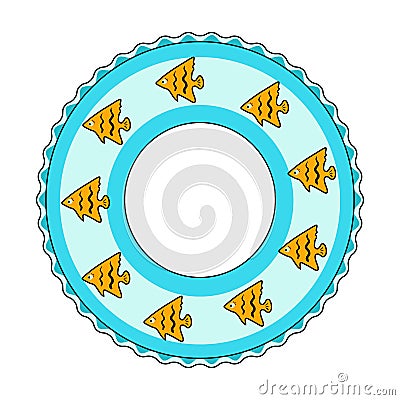 Rescue swimming circle.Summer rest single icon in cartoon style vector symbol stock illustration. Vector Illustration