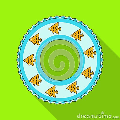 Rescue swimming circle.Summer rest single icon in flat style vector symbol stock illustration. Vector Illustration