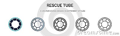 Rescue tube icon in filled, thin line, outline and stroke style. Vector illustration of two colored and black rescue tube vector Vector Illustration