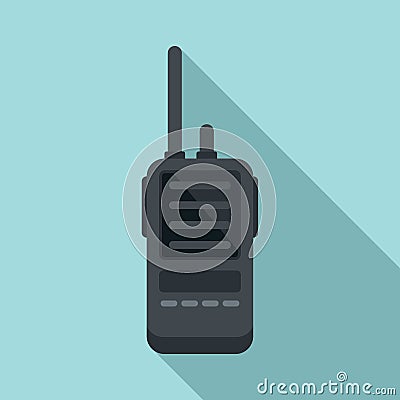Rescue walkie talkie icon flat vector. Radio transceiver Vector Illustration