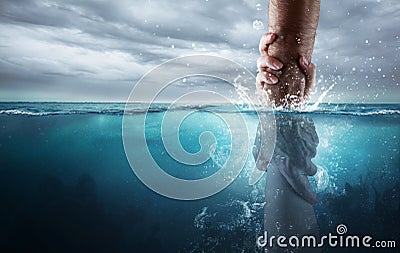 Rescued from drowning Stock Photo