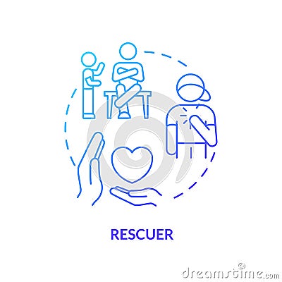 Rescuer blue gradient concept icon Vector Illustration