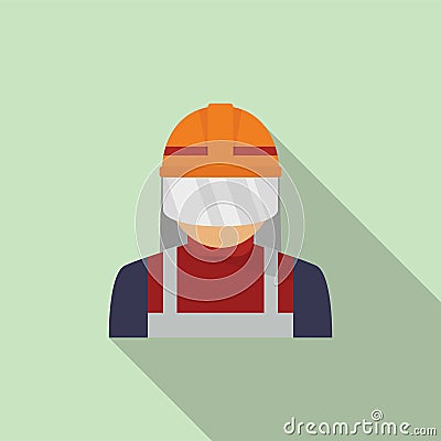 Rescuer firefighter icon flat vector. Flood hurricane Vector Illustration