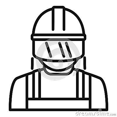 Rescuer firefighter icon outline vector. Flood hurricane Vector Illustration