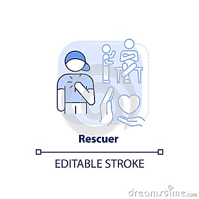 Rescuer light blue concept icon Vector Illustration