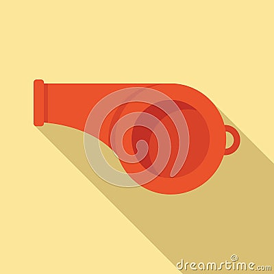 Rescuer whistle icon flat vector. Flood hurricane Vector Illustration