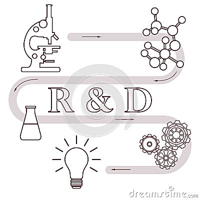 Research and development concept. Vector Illustration