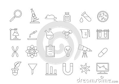 Research icons set Stock Photo