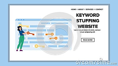 research keyword stuffing website vector Vector Illustration