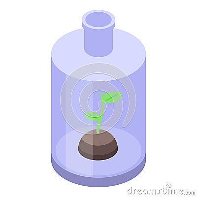 Research plant flask icon, isometric style Vector Illustration
