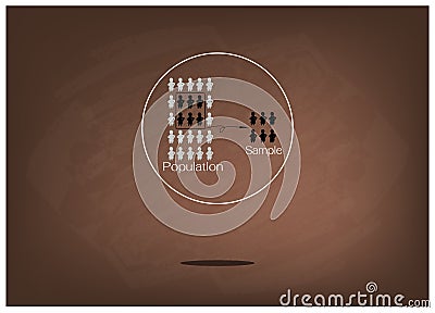 Research Process Sampling from A Target Population Vector Illustration