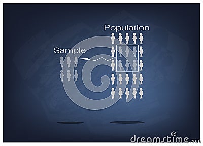 Research Process Sampling from A Target Population Vector Illustration