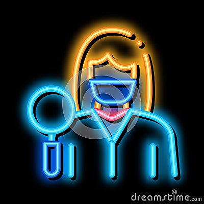 researcher dermatologist doctor neon glow icon illustration Vector Illustration